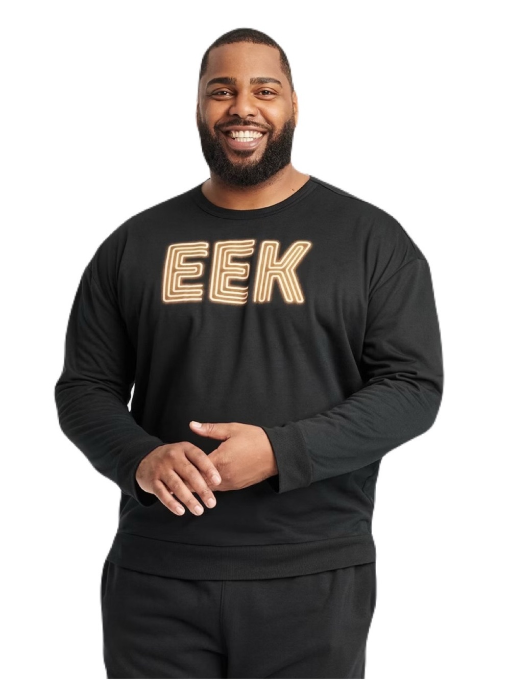 Hyde & EEK! Men's Glow-in-the-Dark Crewneck Halloween EEK Sweatshirt Size Medium